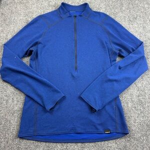PATAGONIA Mens Blue 1/4 Zip Capilene 2 Baselayer Long Sleeve Shirt size: Medium